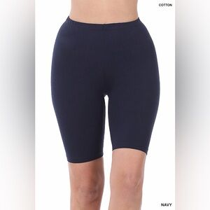 Navy Blue Biker Shorts